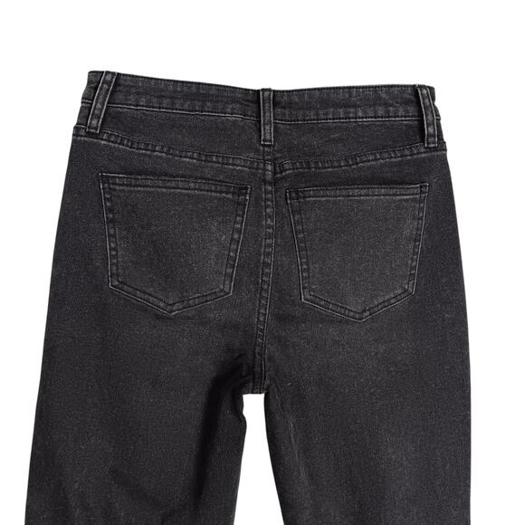 Stitch Star Distressed High Rise Jeans Size Large Washed Black 5 Pockets - Picture 4 of 8